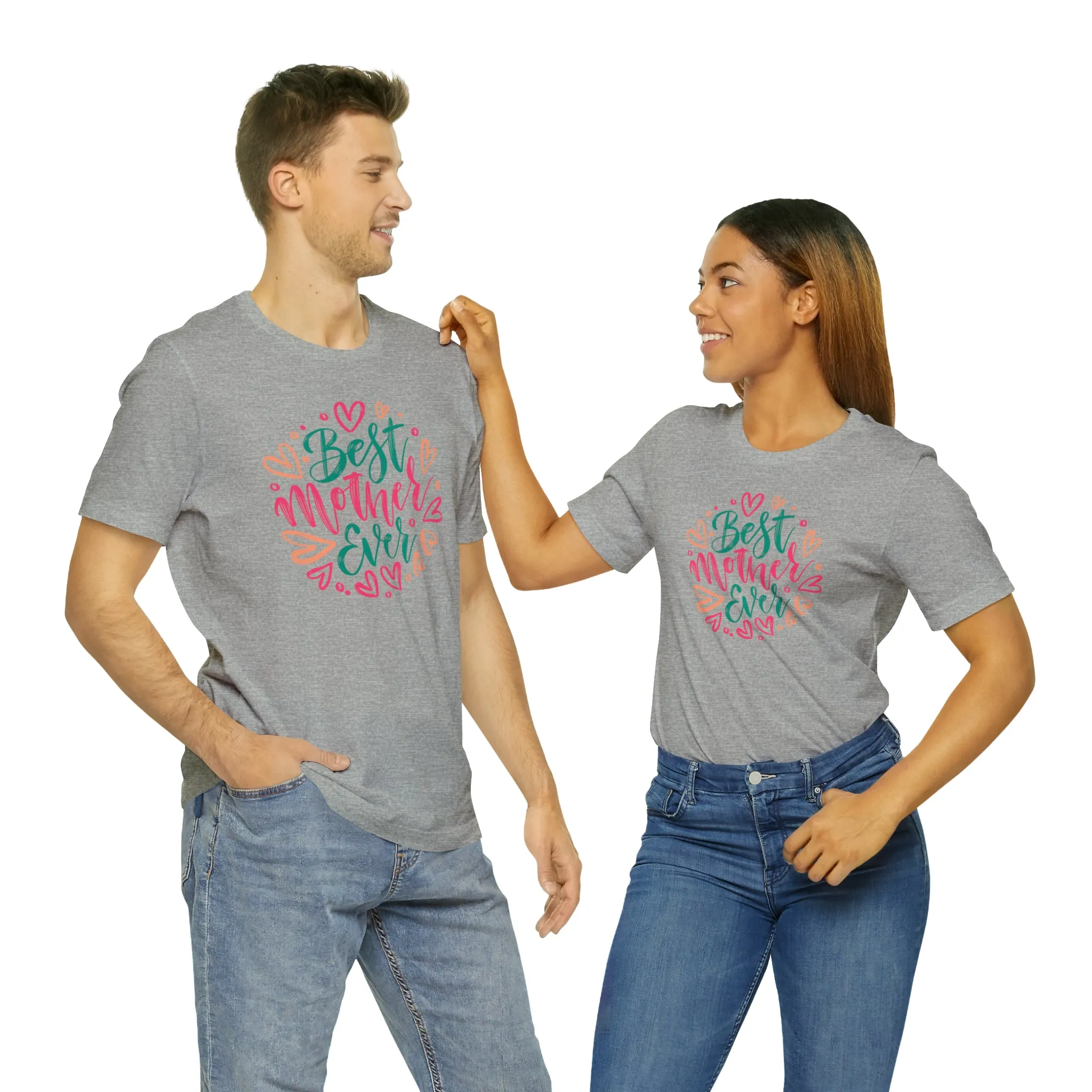 Best Mother Ever Heart T-Shirt | Love You Mama Tee |  Bella Canvas 3001 Unisex |  Mom Short Sleeve Tshirt