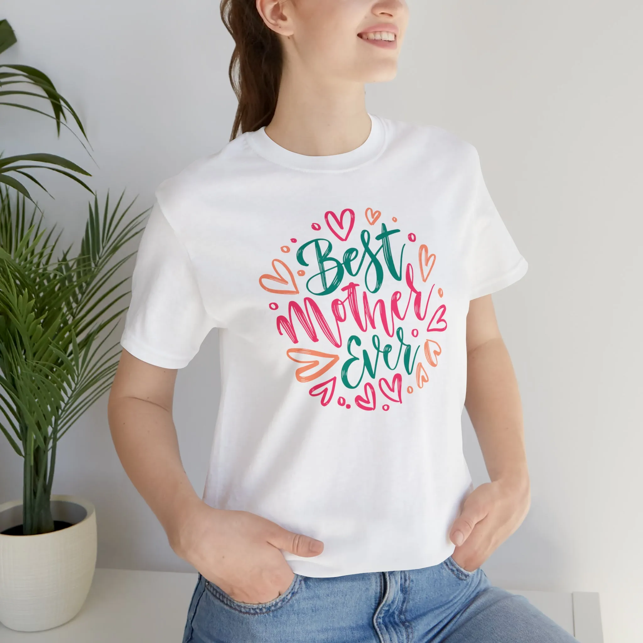 Best Mother Ever Heart T-Shirt | Love You Mama Tee |  Bella Canvas 3001 Unisex |  Mom Short Sleeve Tshirt