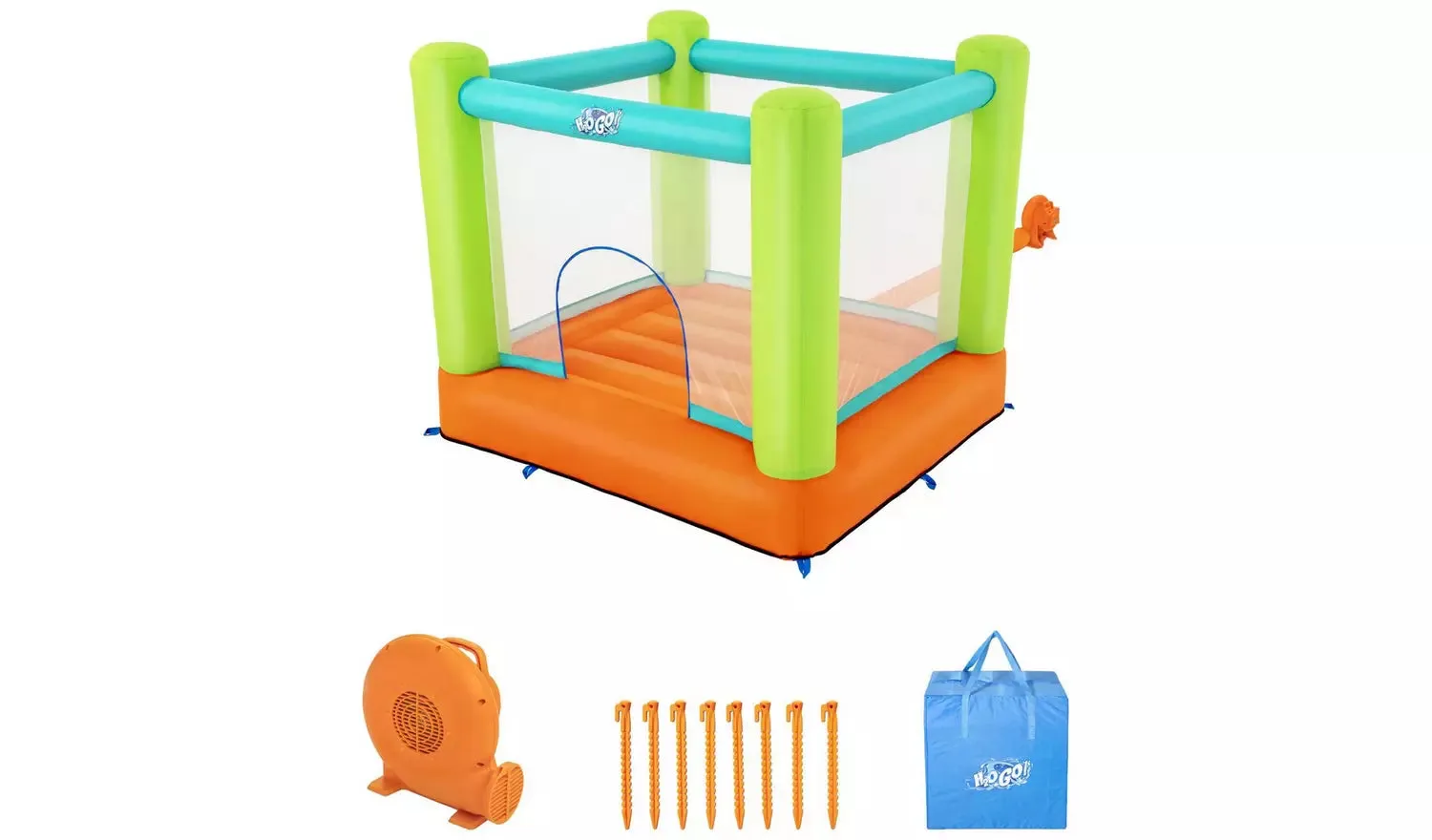 Bestway 6'4" X 5'9" X 5'7"/1.94M X 1.75M X 1.70M Jump And Soar Bouncer (Contents:1 bouncer, 1 blower, 1 repair kit (multiple assorted patches), 1 storage bag,8 bouncer stakes.)