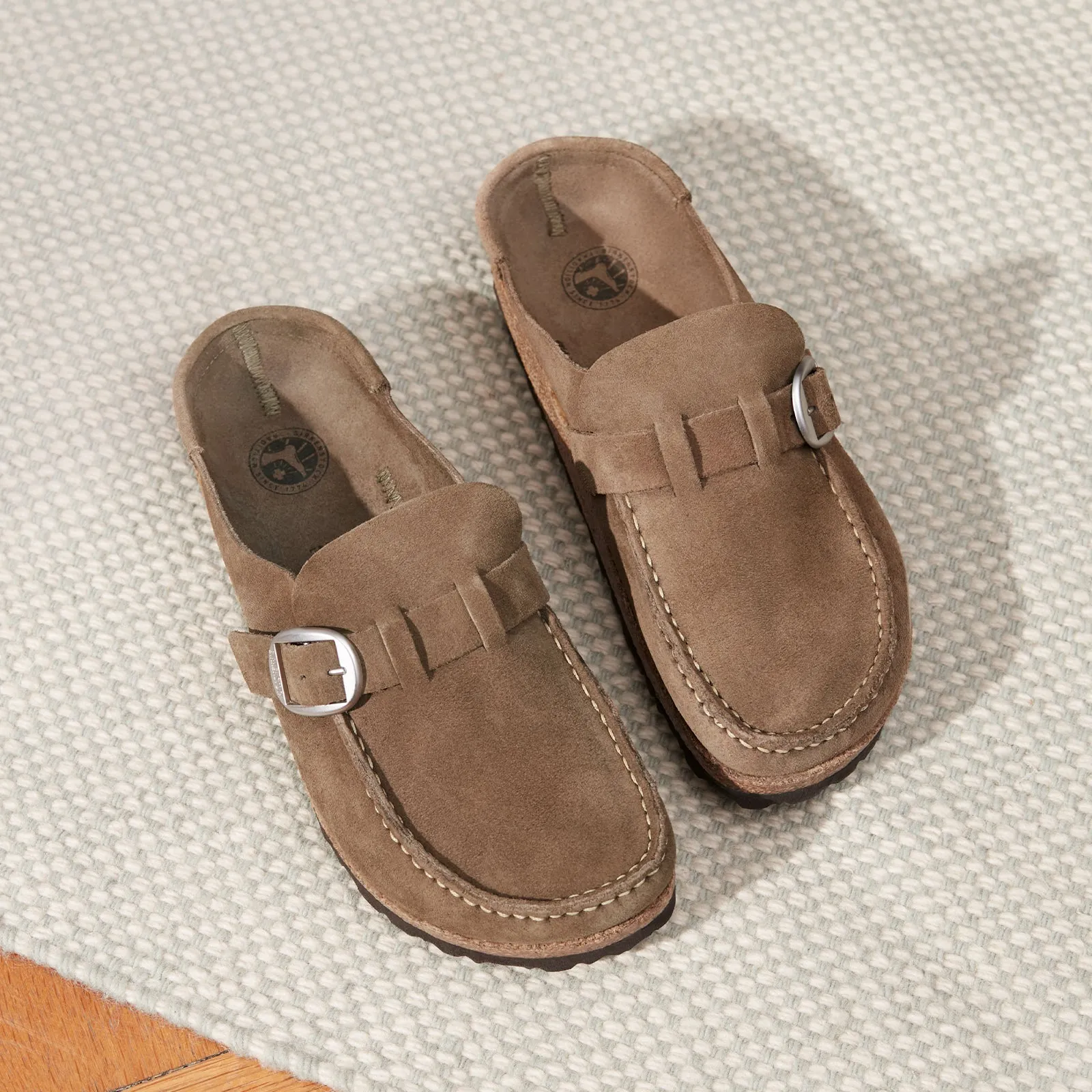 Birkenstock Buckley Narrow Clog (Women) - Gray Taupe Suede