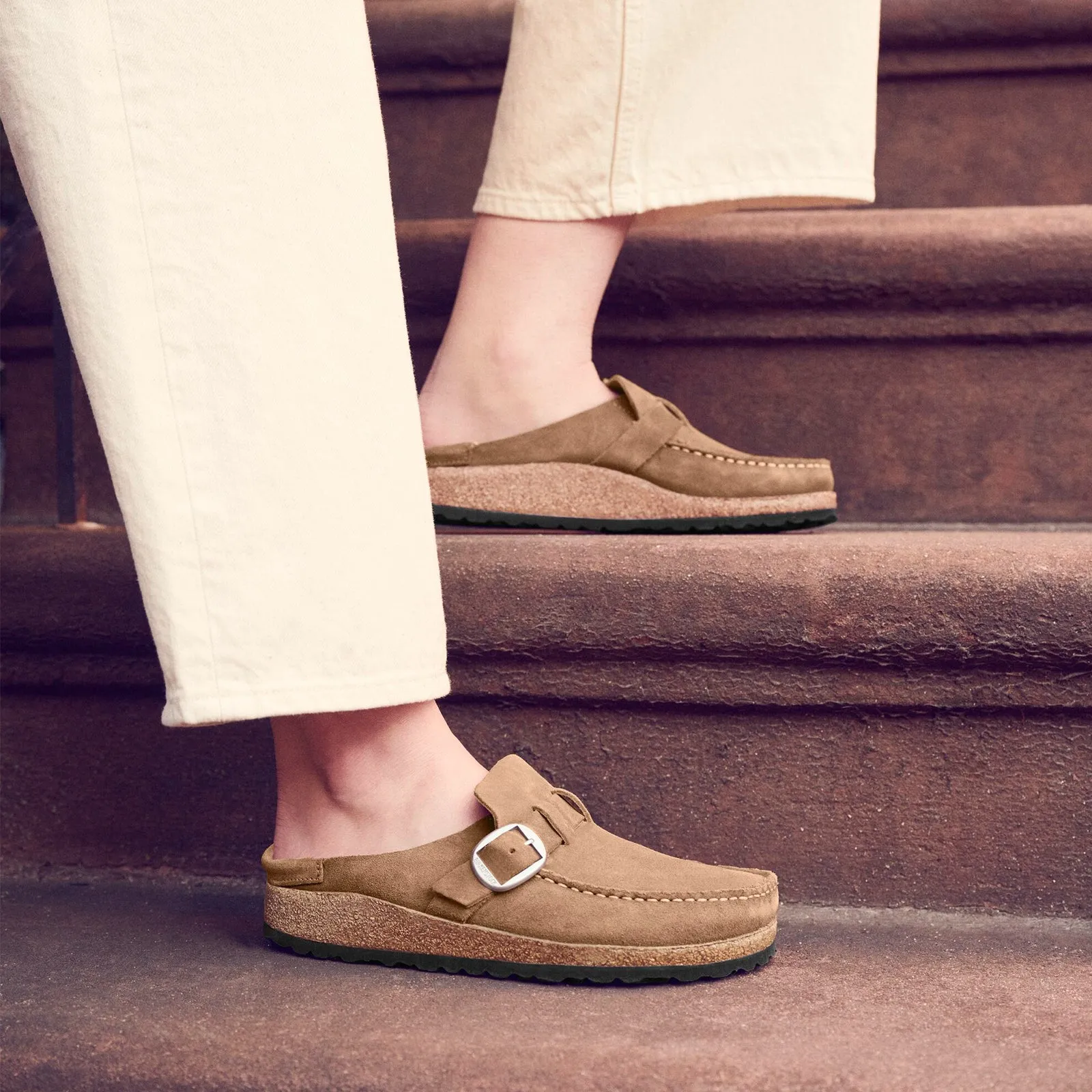Birkenstock Buckley Narrow Clog (Women) - Gray Taupe Suede
