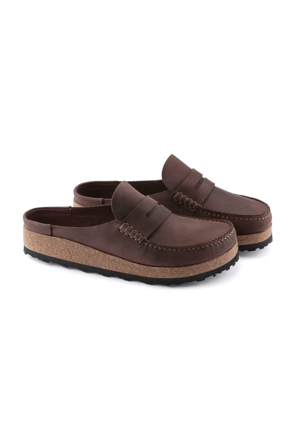 Birkenstock Naples Oiled Leather Clogs for Men in Habana | 1025033