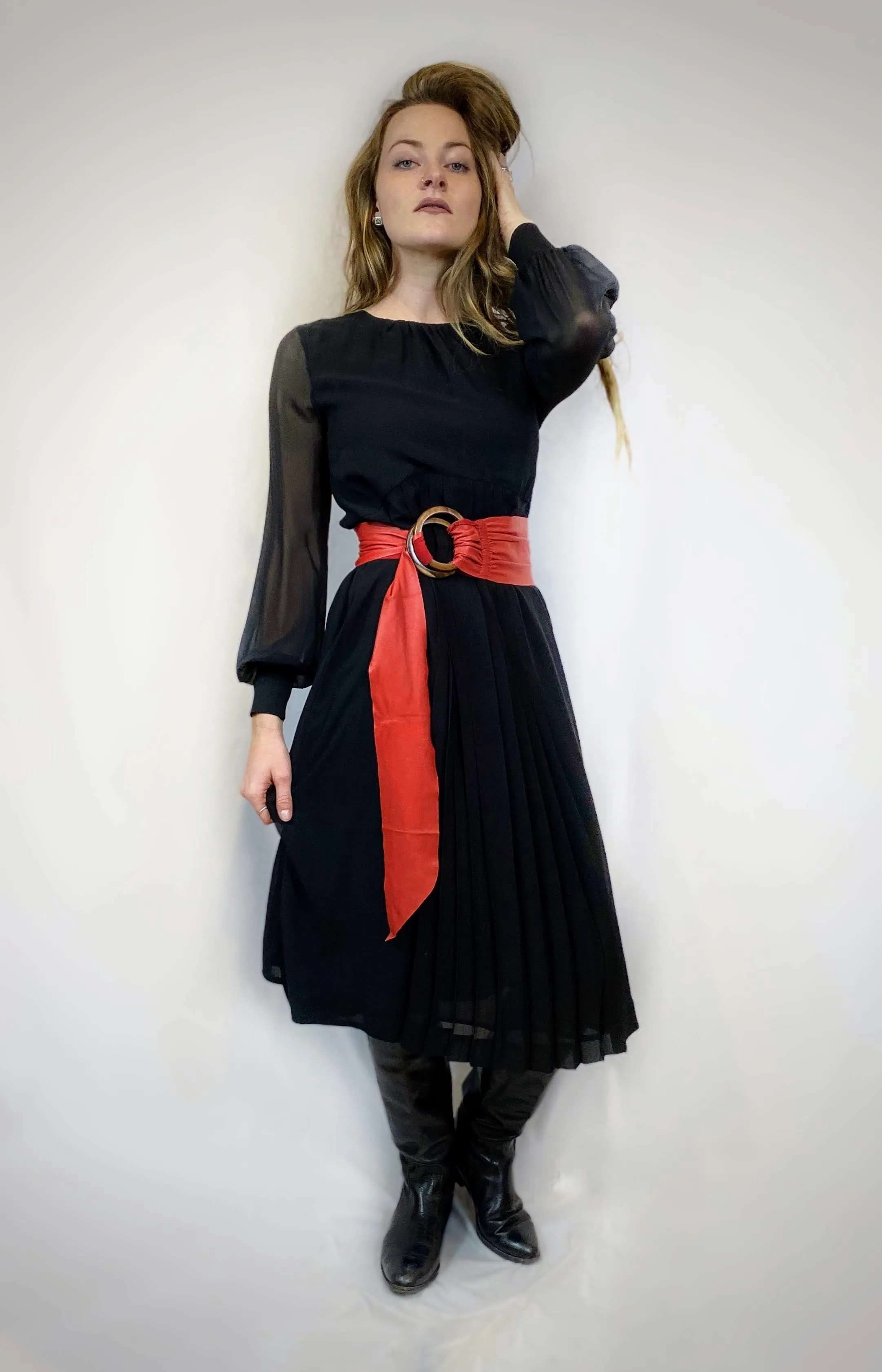 BLACK SILK DRESS