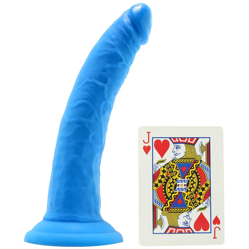 Blush Neo Elite 7.5 in. Silicone Dual Density Dildo with Suction Cup Neon Blue
