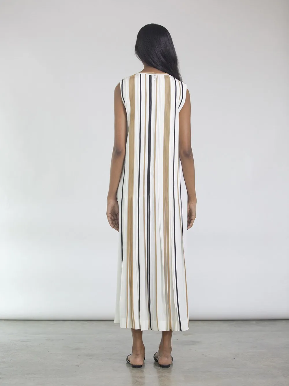 Bodice   I   Dress-Sleeveless-With-Signature-Bound-Pleats-Along-Front