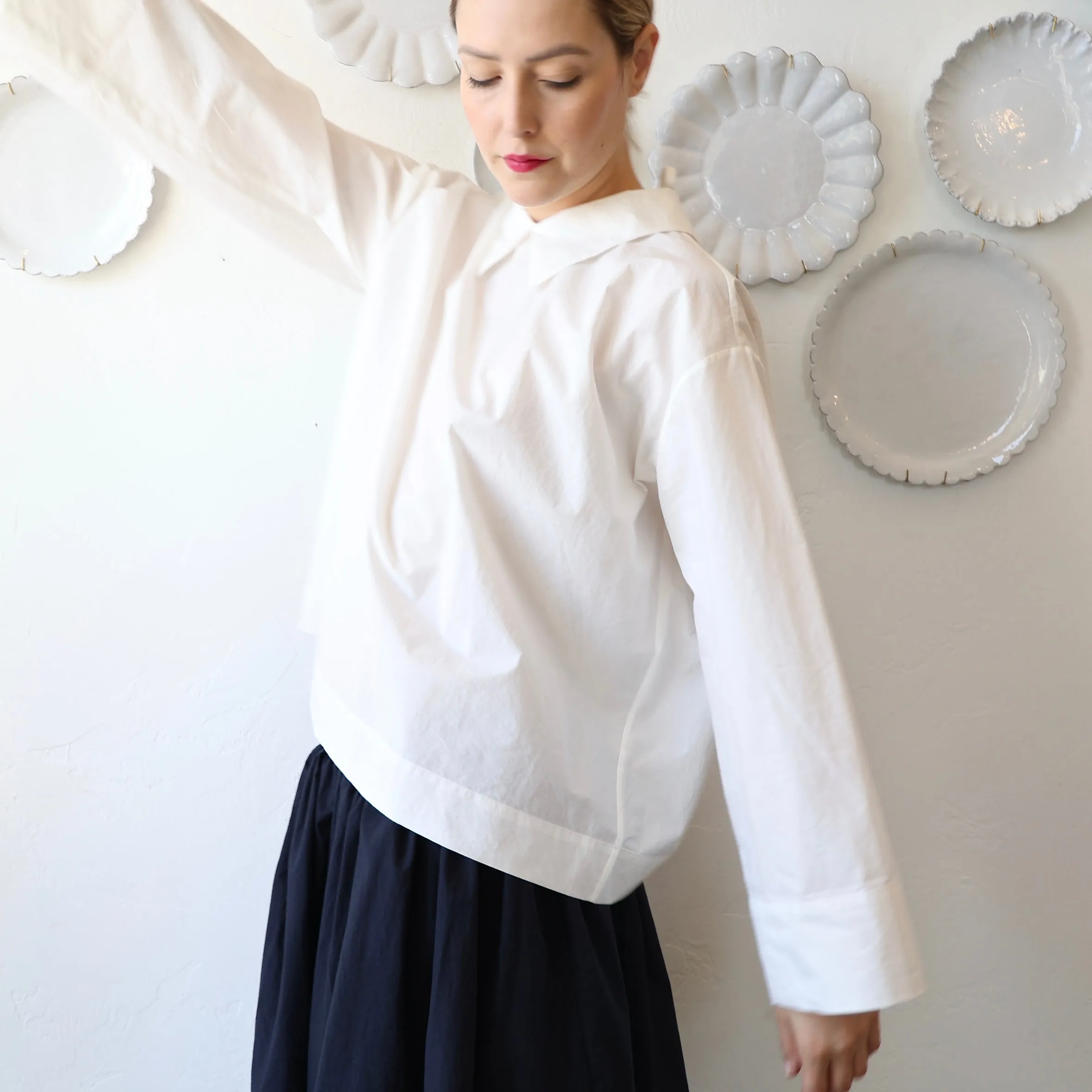 Bon Pointed Collar Shirt - White