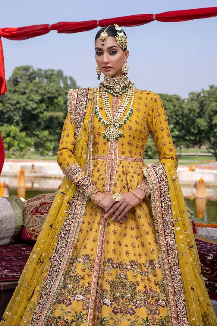Bridal Yellow Color Anarkali Dress for Mehndi #BN1040