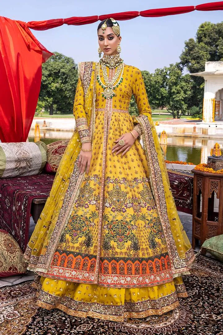 Bridal Yellow Color Anarkali Dress for Mehndi #BN1040