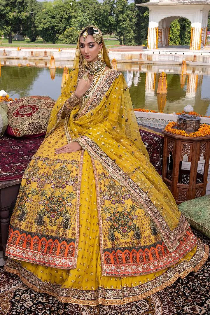 Bridal Yellow Color Anarkali Dress for Mehndi #BN1040