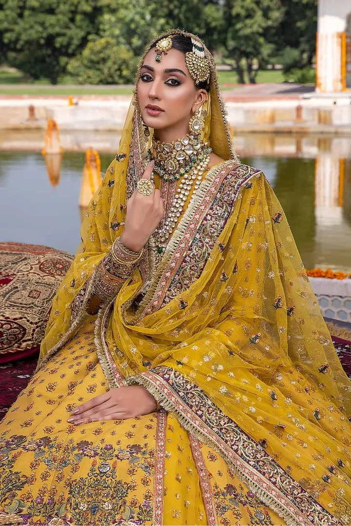Bridal Yellow Color Anarkali Dress for Mehndi #BN1040