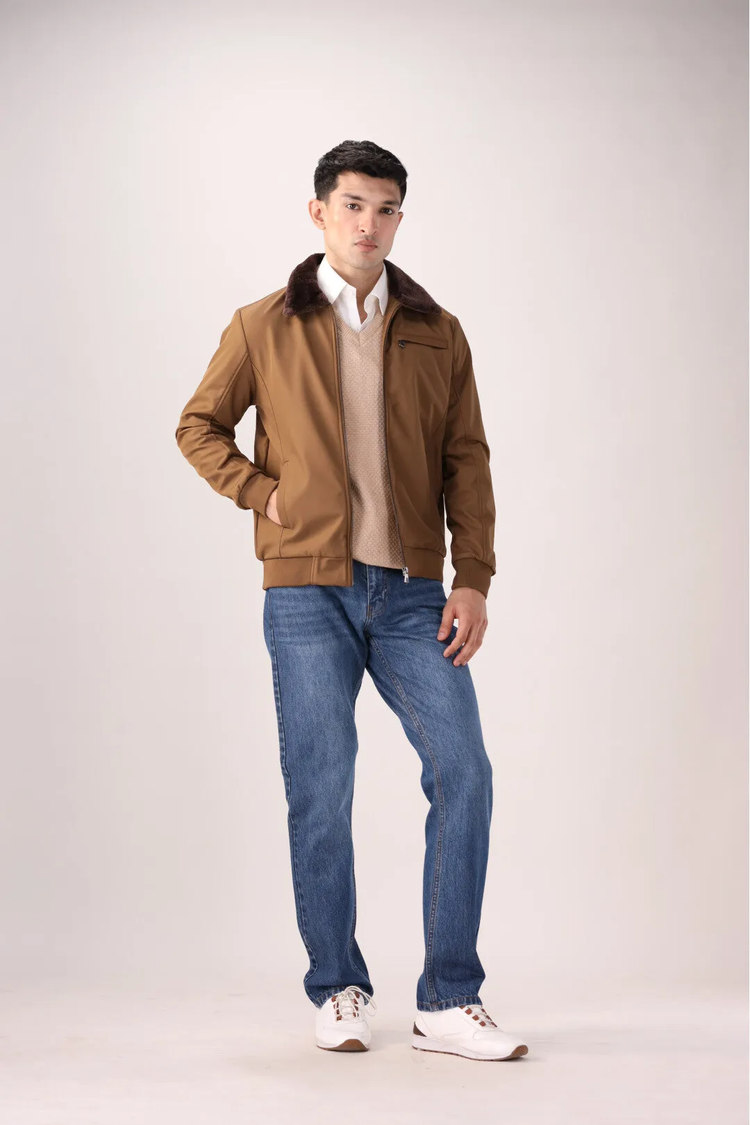Brown Full-Sleeve Jacket