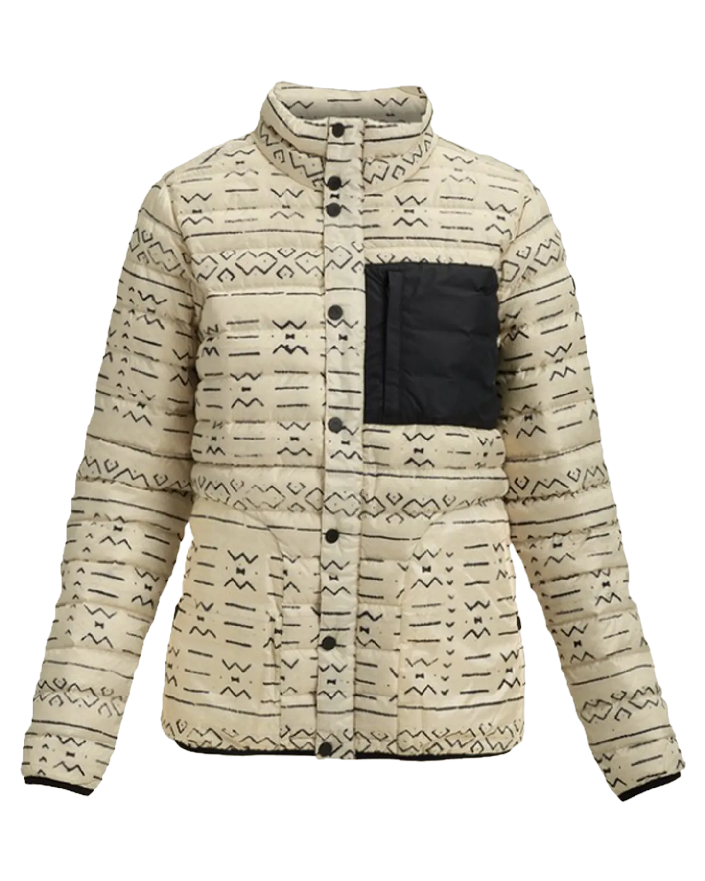 Burton Evergreen Women's Insulated Collar Down Snow Jacket - Canvas Bogolanfini / True Black