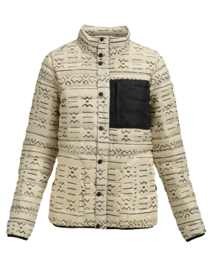 Burton Evergreen Women's Insulated Collar Down Snow Jacket - Canvas Bogolanfini / True Black