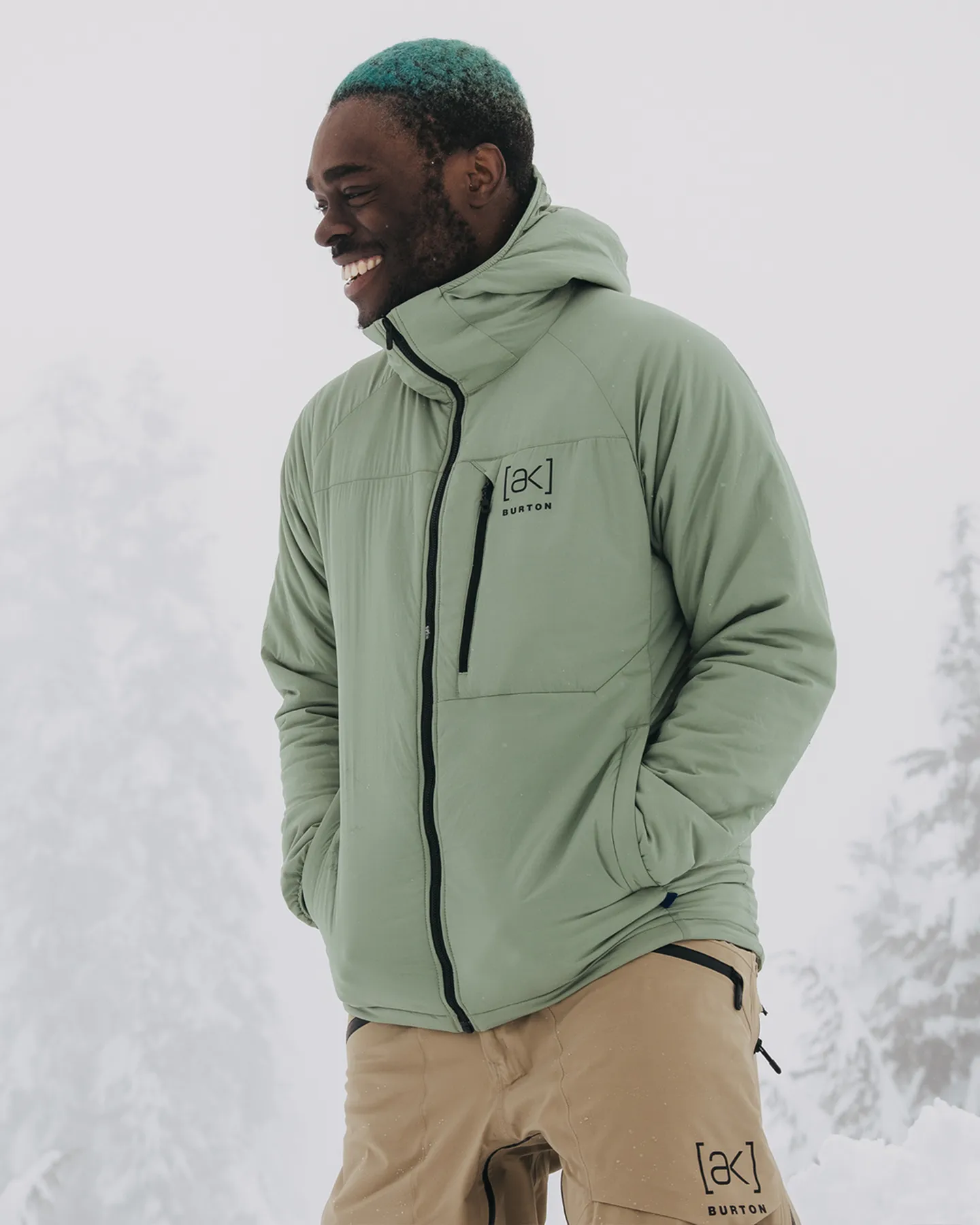 Burton Men's [ak]® Helium Hooded Stretch Insulated Jacket - Hedge Green
