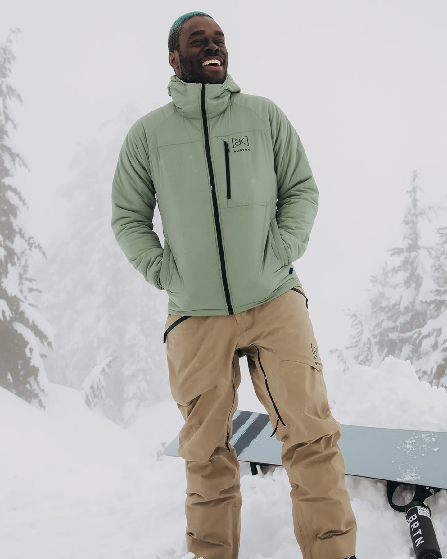 Burton Men's [ak]® Helium Hooded Stretch Insulated Jacket - Hedge Green