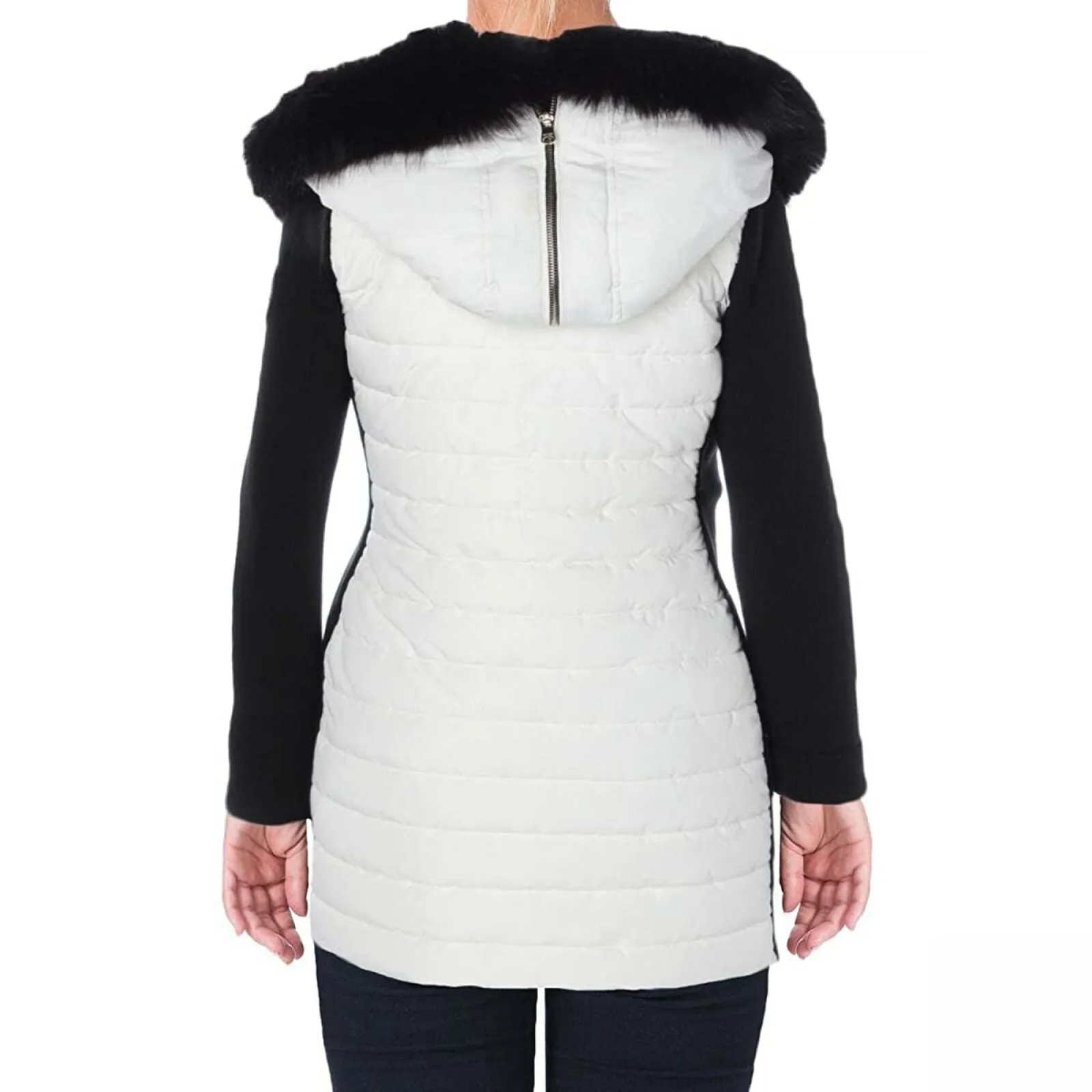 Calvin Klein Women's Plus Size Faux Fur Trimmed Hooded Walker Jacket