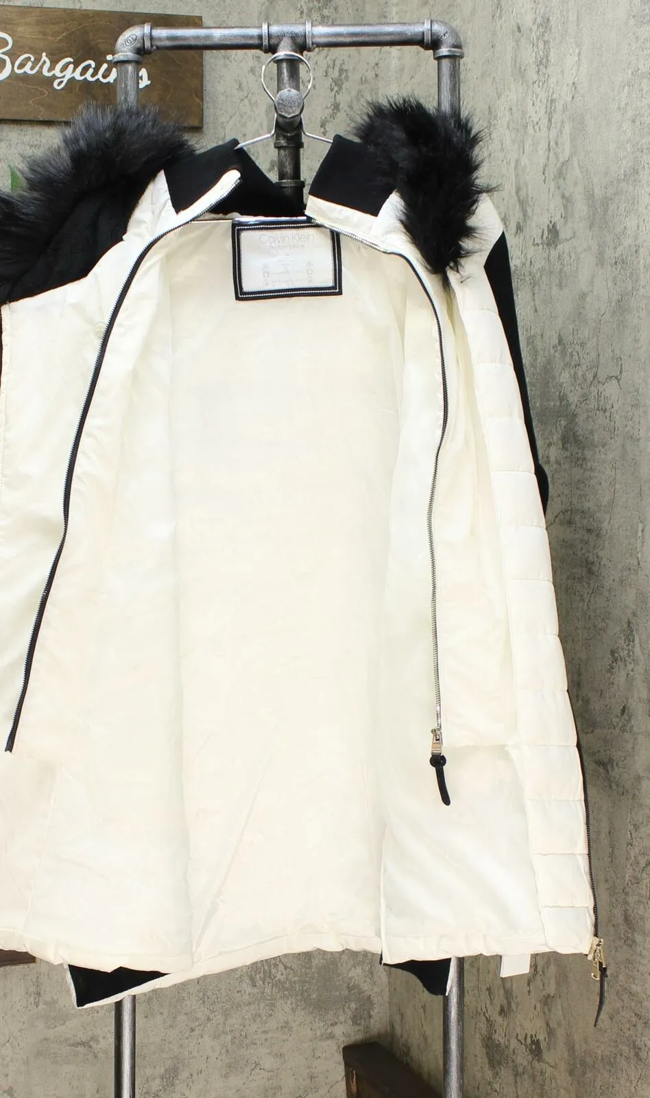Calvin Klein Women's Plus Size Faux Fur Trimmed Hooded Walker Jacket
