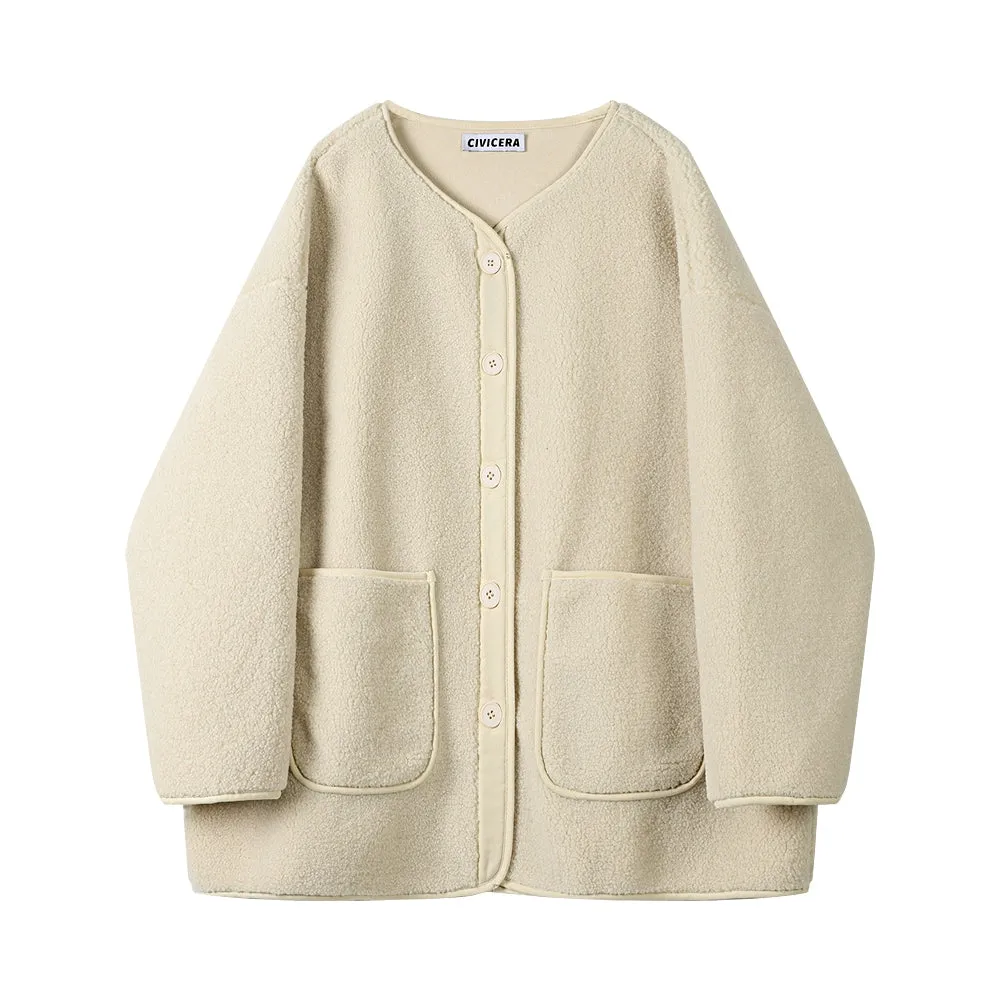 Casual Lambskin Loose Fur Coat