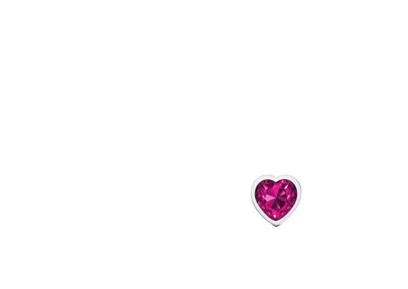 Cheeky Charms - Silver Metal Butt Plug - Heart - Bright Pink - Small