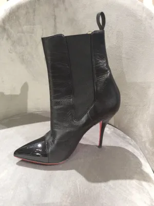 Christian Louboutin Black Tucson Cap-Toe Red Sole Ankle Boot Size 9.5/39.5