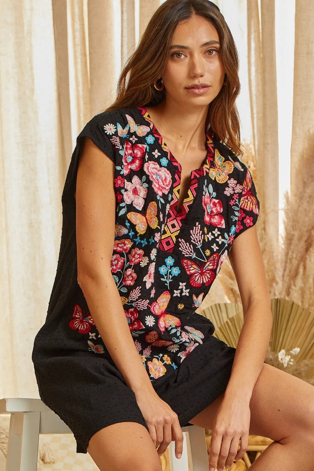 Colleen Embroidered Shift Dress