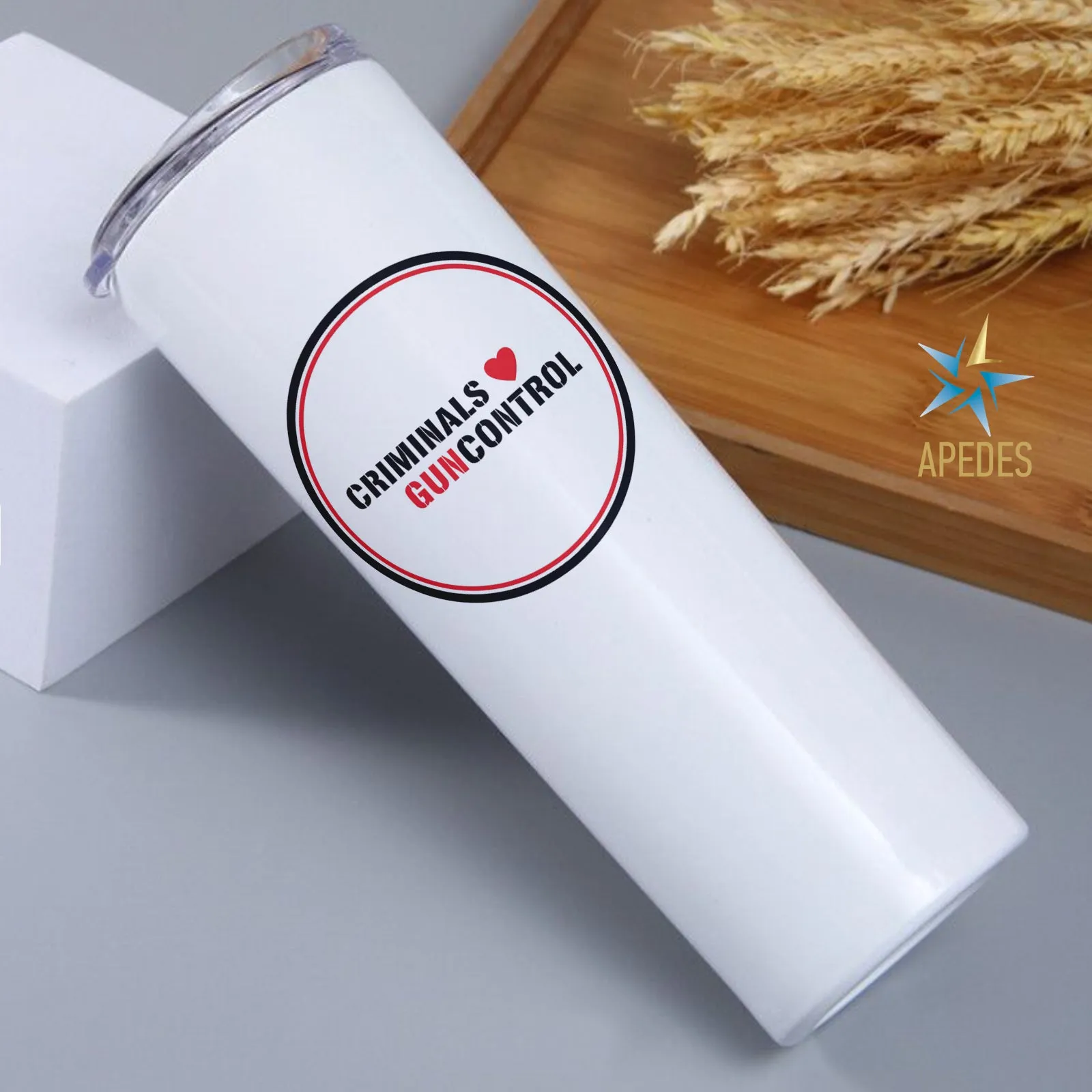 Criminals Guncontrol Stainless Steel Skinny Tumbler 20 OZ
