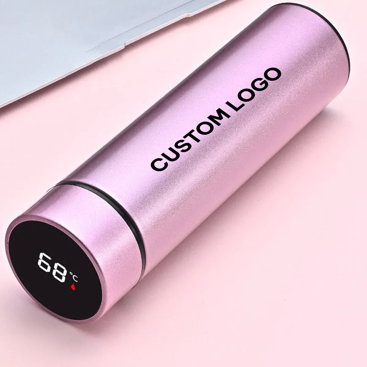 Custom Logo 17oz Insulated Water Bottle with LED Temperature Display, Coffee Tea Infuser Bottle Double Wall Vacuum Insulated Water Bottle for Hot or Cold Drink, Stainless Steel Sports Automotive Travel Mug