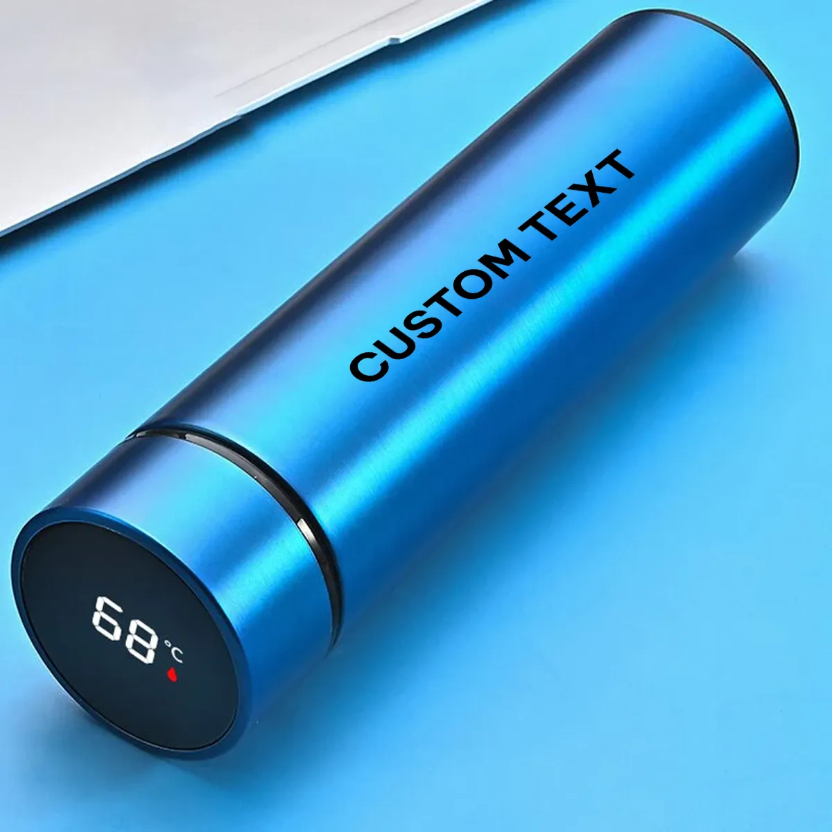 Custom Text 17oz Insulated Water Bottle with LED Temperature Display, Coffee Tea Infuser Bottle Double Wall Vacuum Insulated Water Bottle for Hot or Cold Drink, Stainless Steel Sports Automotive Travel Mug