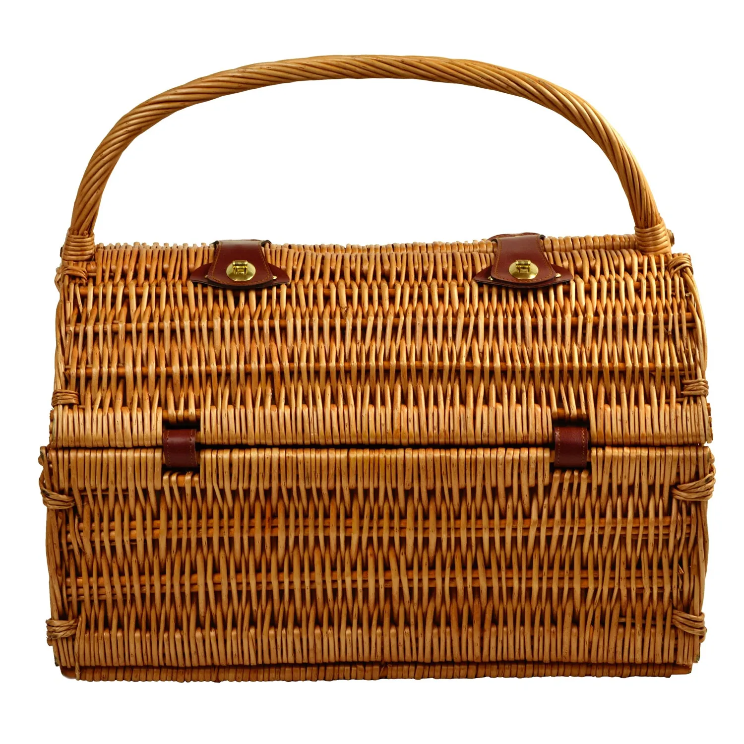 (D) Susy Picnic Basket for 2 with Blanket and Coffee Set for Outdoor (Green)