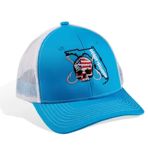 Dead Fish Hook Florida Skull Truckers Hat