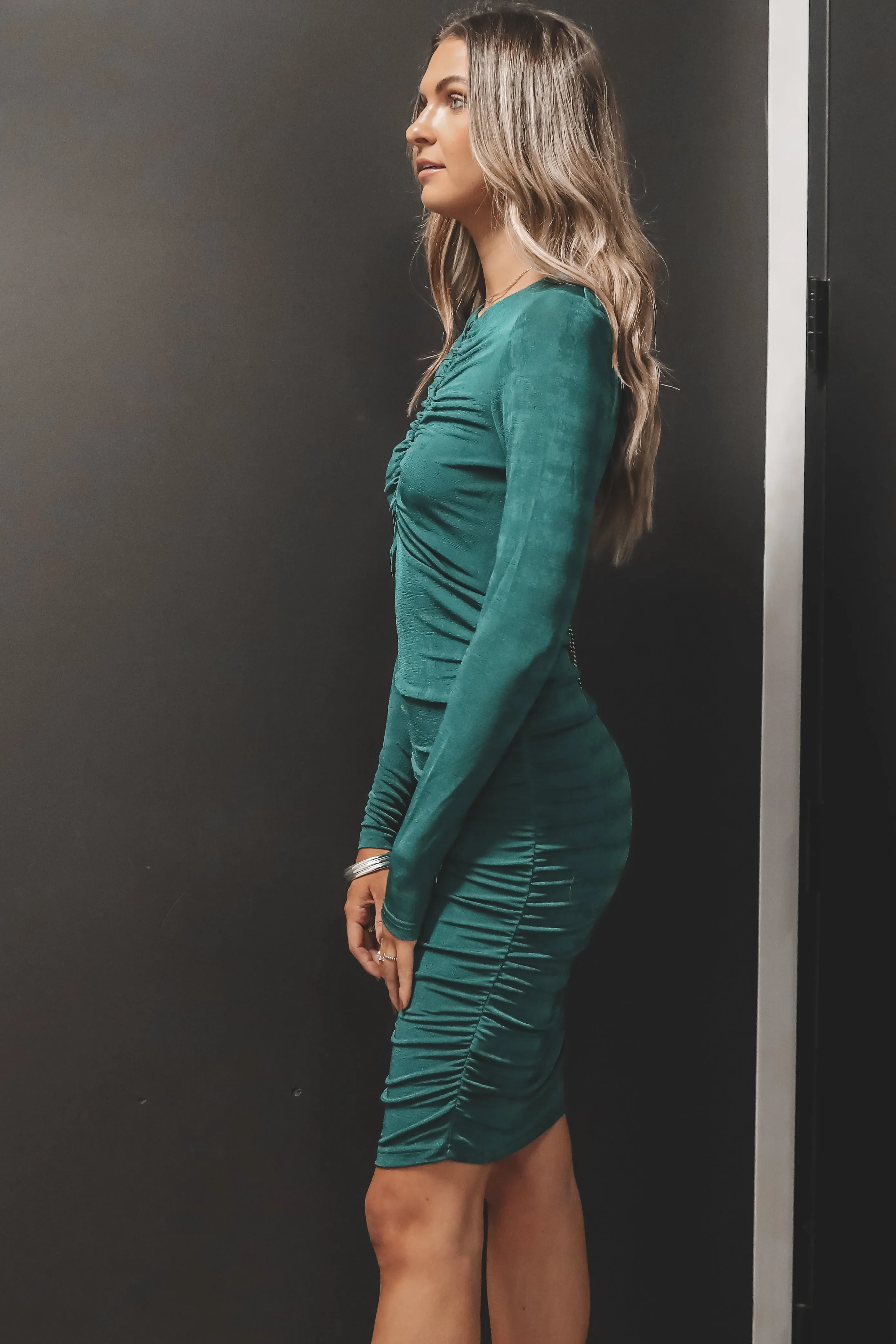 DEAL Alessia Mini Emerald Midi Dress