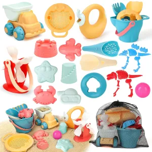 Deluxe Set Eco-Friendly 19pc Bucket & Spade Set | Waterwheel | Outdoor Kids Toys for Sand Pit | 3 years 
