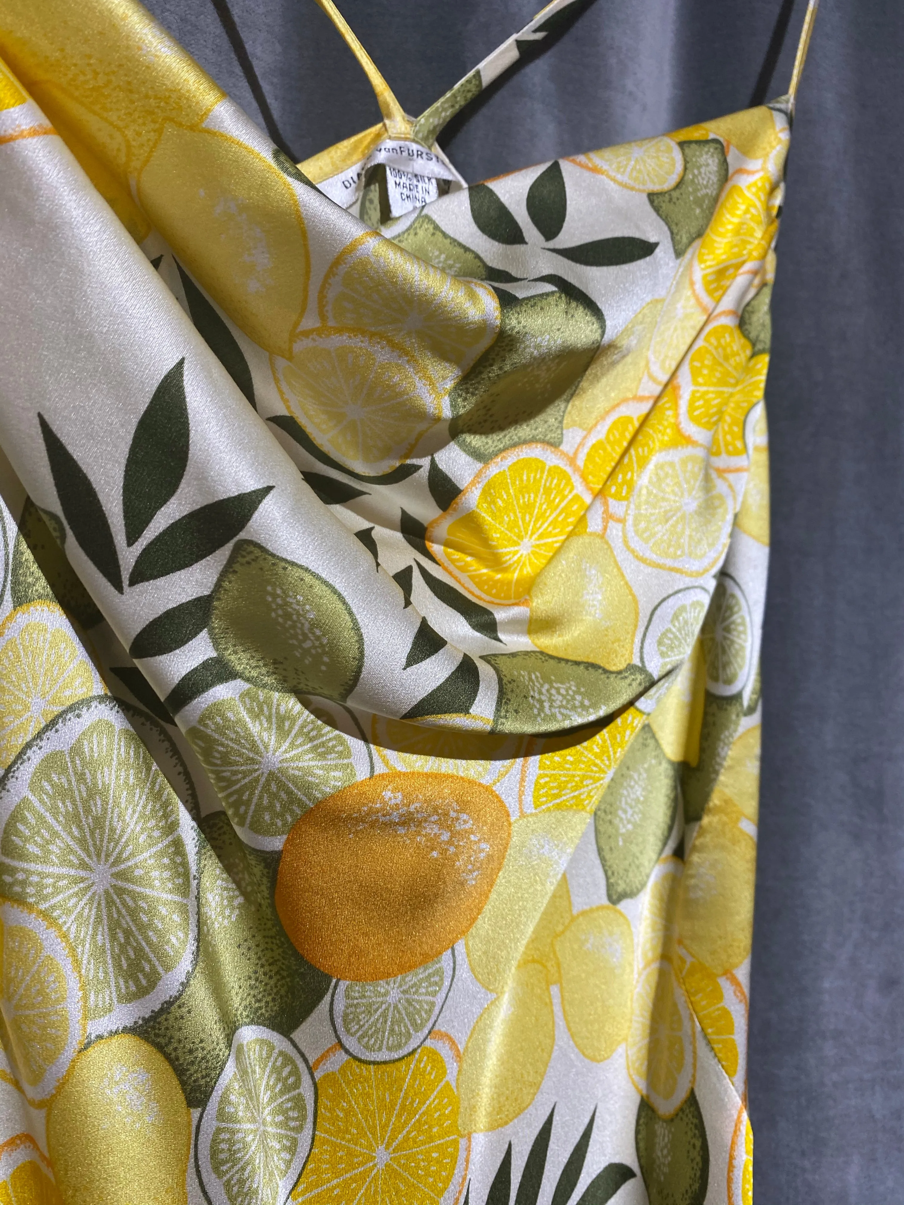 Diane Van Furstenberg Citrus Silk Slip Dress
