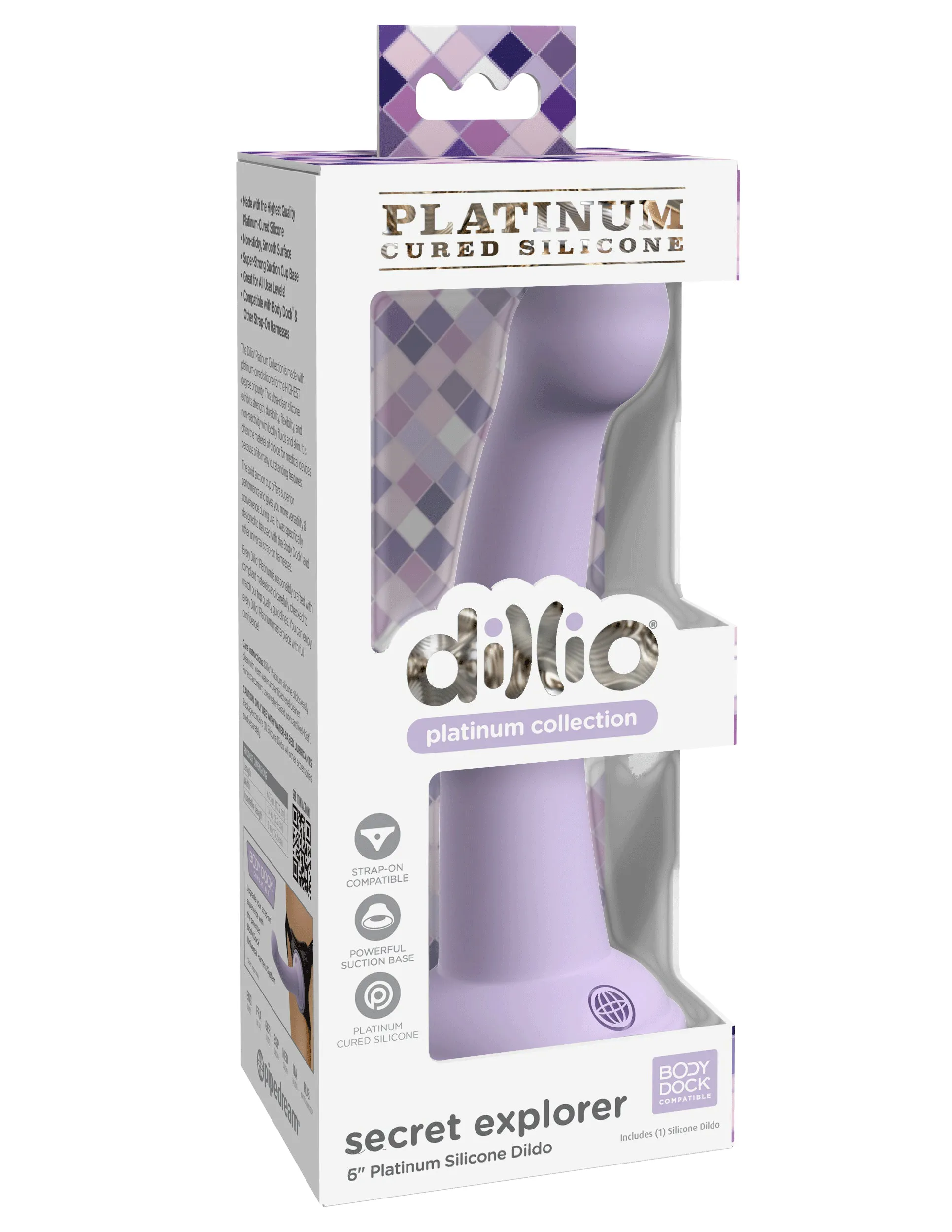 Dillio Platinum - Secret Explorer 6 Inch Dildo -  Purple
