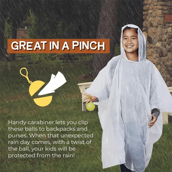Disposable Rain Poncho Ball - Buy 2 Get 1 Free