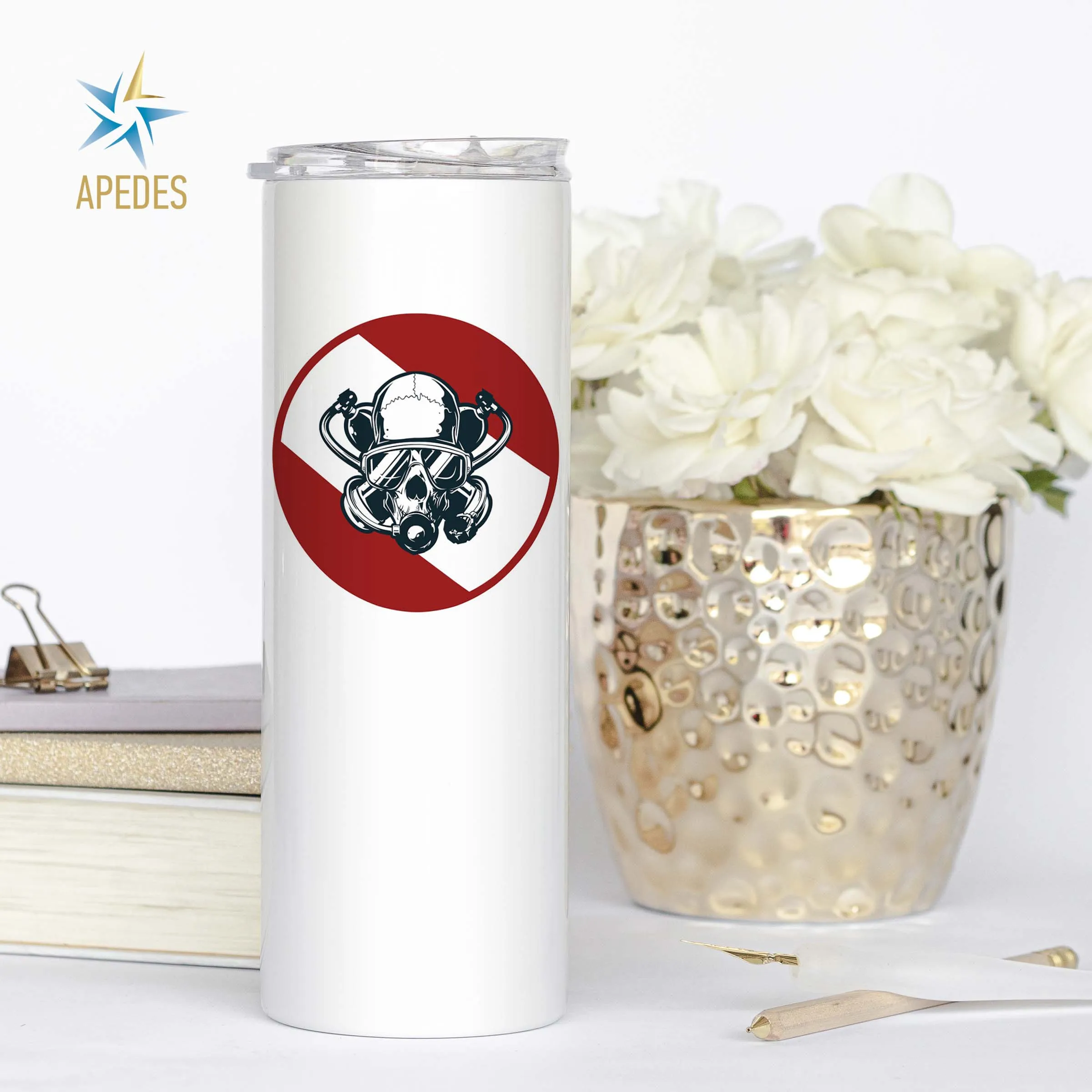 Diver Skull Stainless Steel Skinny Tumbler 20 OZ