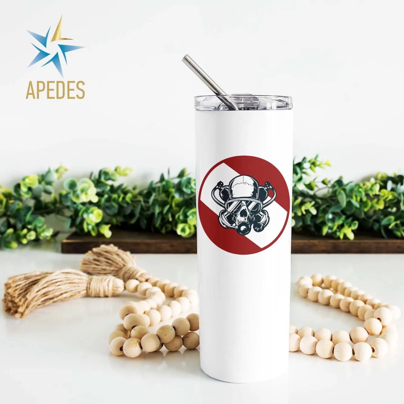 Diver Skull Stainless Steel Skinny Tumbler 20 OZ