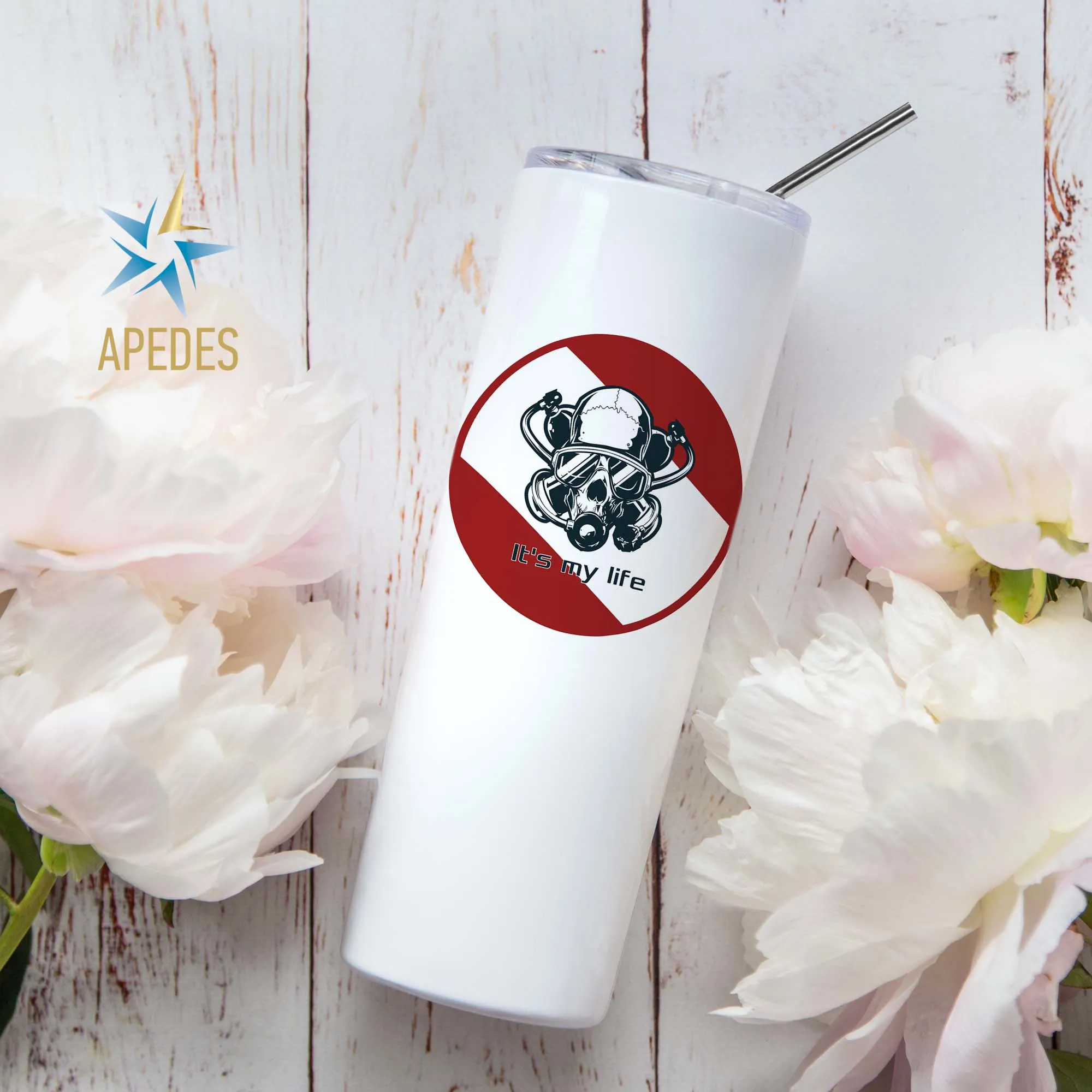 Diver Skull Stainless Steel Skinny Tumbler 20 OZ
