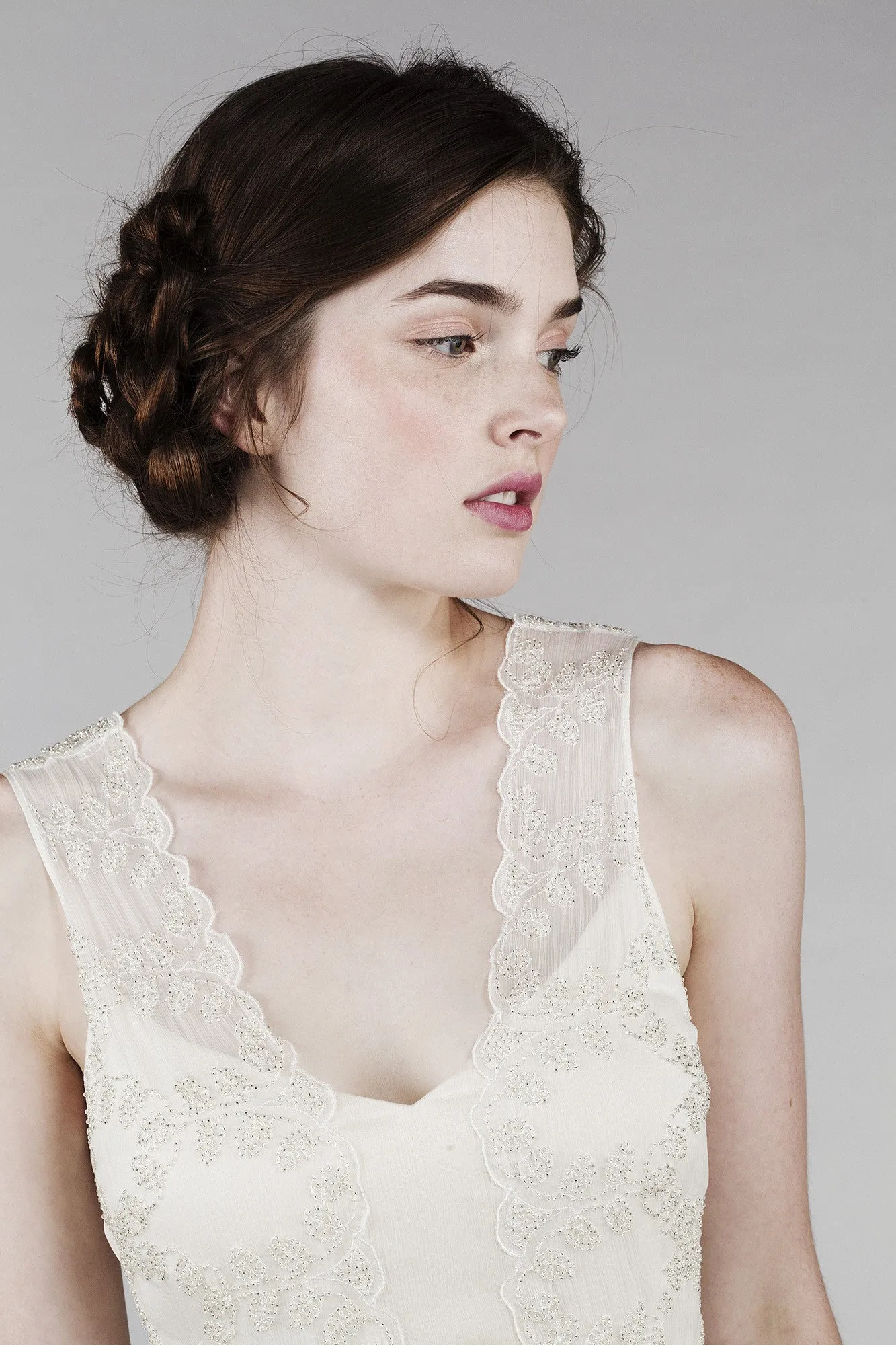 DL6055 Beaded Art Deco Inspired Wedding Dress