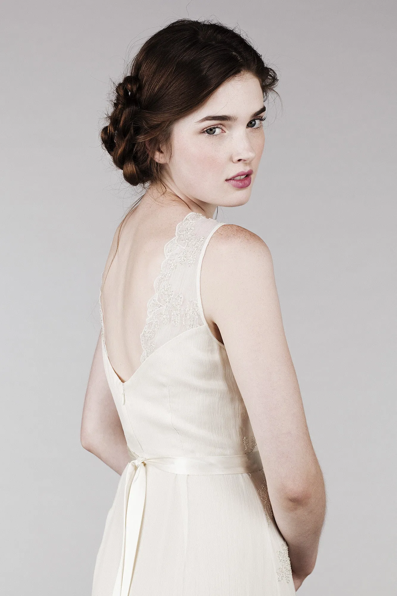 DL6055 Beaded Art Deco Inspired Wedding Dress
