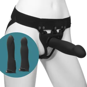 Doc Johnson Silicone Black Large Hollow Strap on Dildo