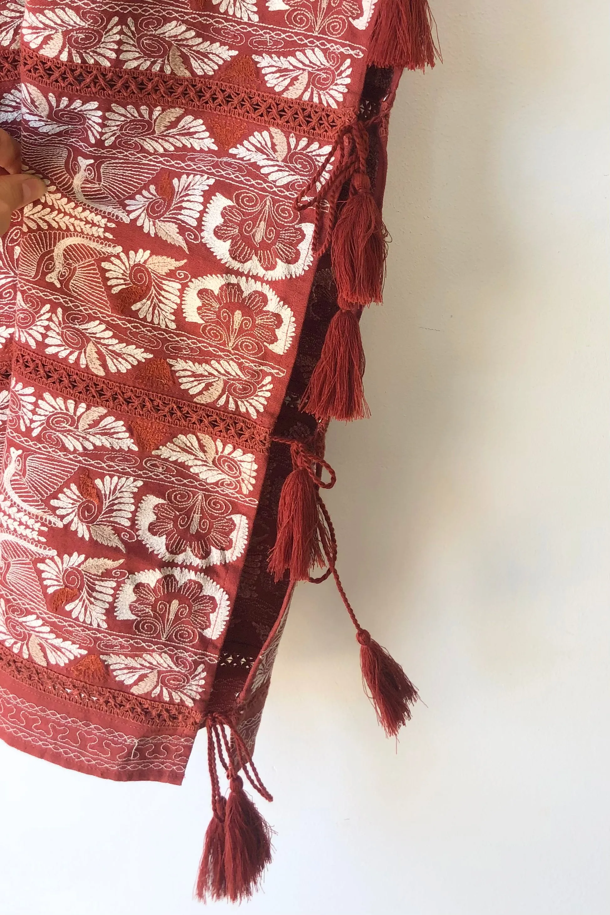 Doen Embroidered Tassel Mini Dress