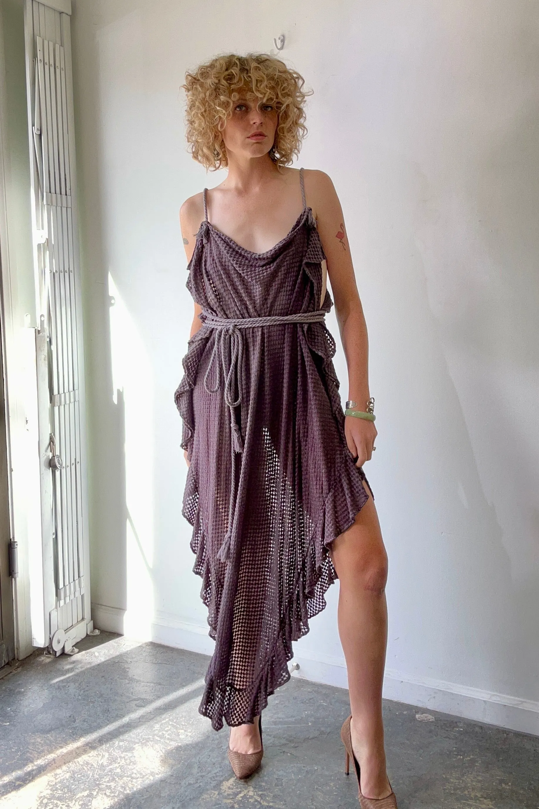 Electric Feathers Purple Infinite Rope Kaftan