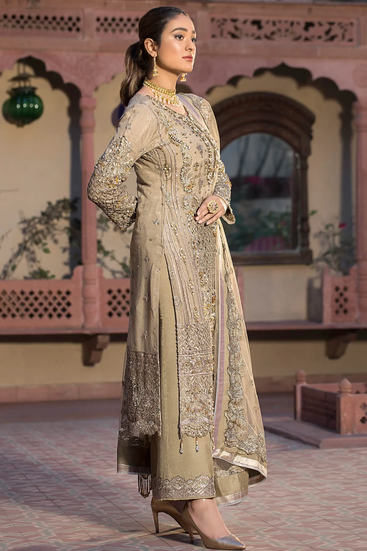 Embellished Kameez Trouser Pakistani Wedding Dress