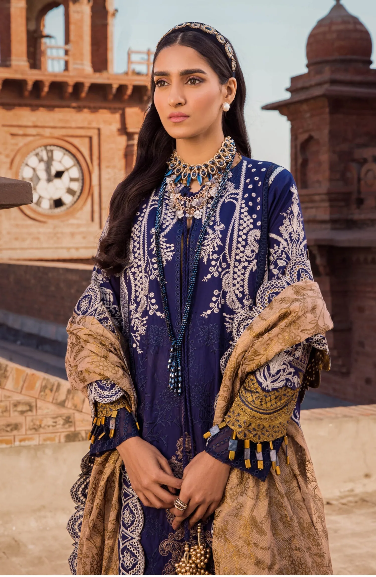 Embroidered Lawn Dress in Kameez Trouser Dupatta Style