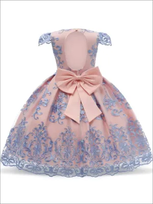 Enchanting Blue Floral Lace Princess Dress