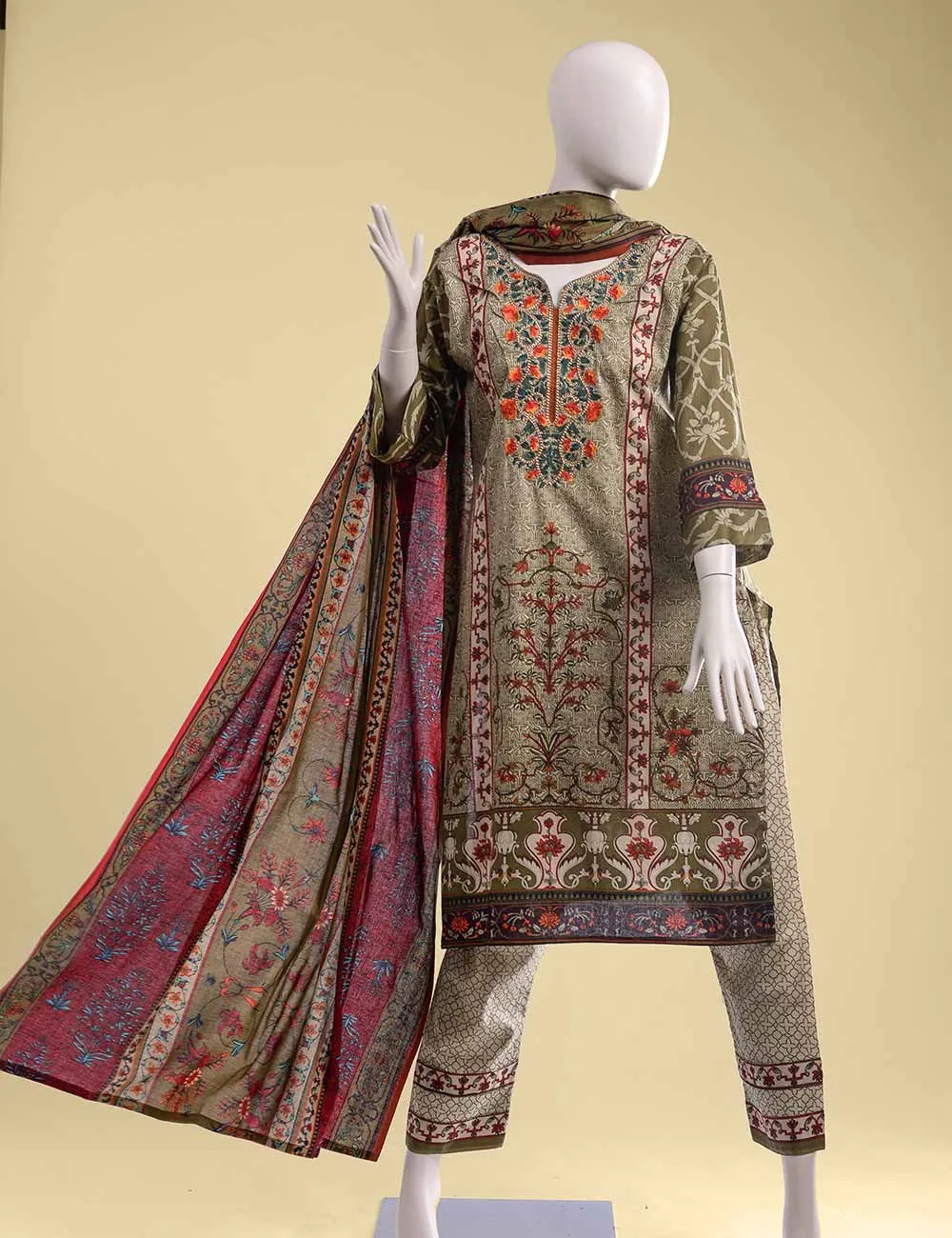 ET-05 - Intrinsic Grace   |  Unstitched Printed &amp; Embroidered Cambric Dress