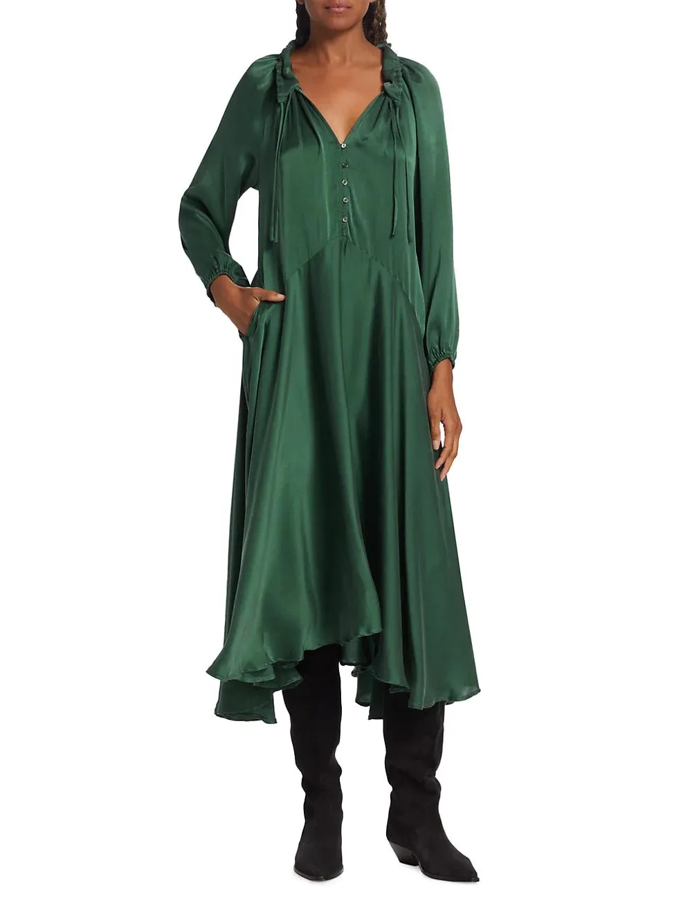 Eva Silk Dress - Mint