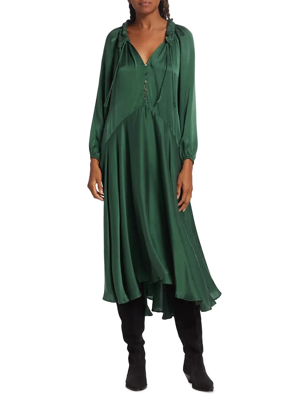 Eva Silk Dress - Mint