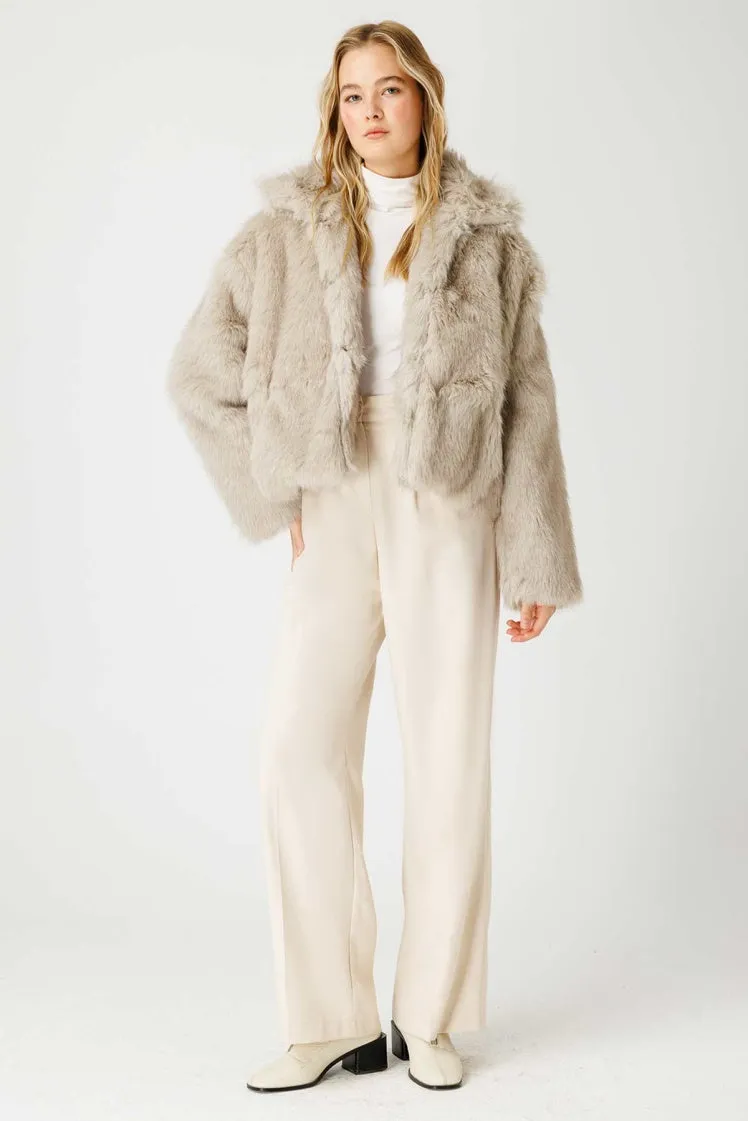 Faux Grey Fur Jacket – Elegance and Comfort Combined